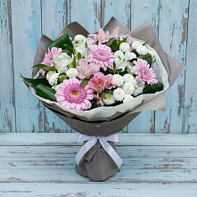 Букет цветов из:  Герберы, Альстромерии и Хризантемы в Новописцово