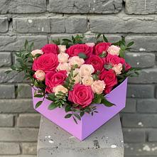 Цветочная композиция из Розы в коробке в Новописцово