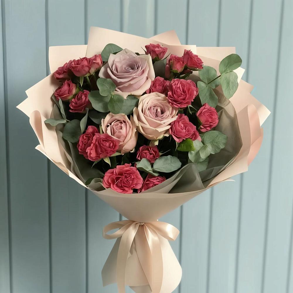 Букет цветов из: Гвоздики и Розы в Новописцово