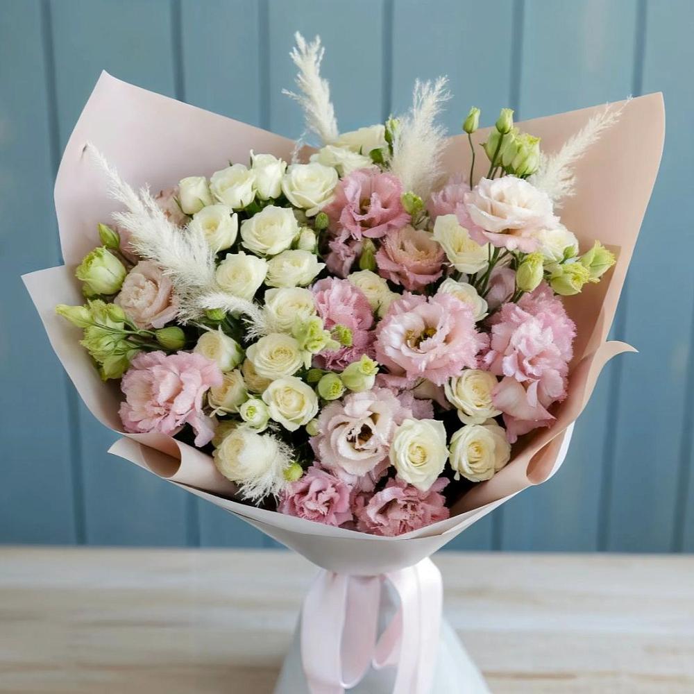 Букет цветов из: Альстромерии и Розы в Новописцово