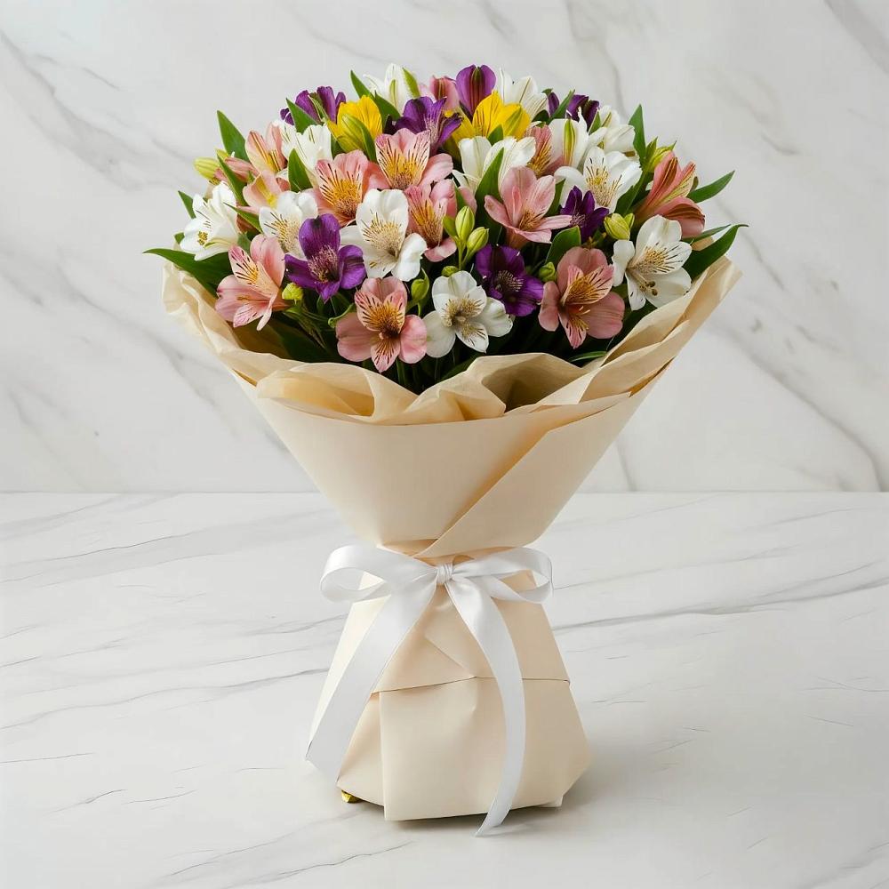 Букет цветов из: Альстромерии в Новописцово