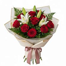 Букет цветов из:  Лилии и Розы #REPLACE_PRED# Новописцово