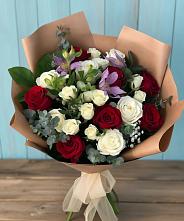 Букет цветов из:  Розы и Альстромерии #REPLACE_PRED# Новописцово