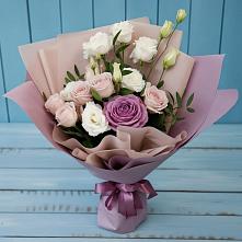 Букет цветов из:  Розы и Лизиантусы в Новописцово