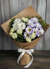 Букет цветов из:  Хризантемы и Розы в Новописцово