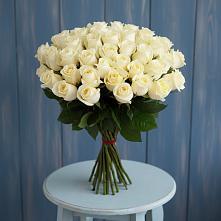 Букет 51 Белая роза Эдлесс Лав в Новописцово