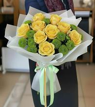 Букет цветов из:  Хризантемы и Розы в Новописцово