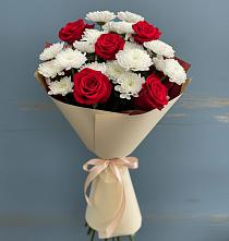 Букет цветов из:  Розы и Хризантемы в Новописцово