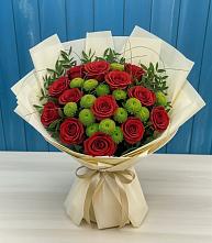 Букет цветов из:  Розы и Хризантемы #REPLACE_PRED# Новописцово