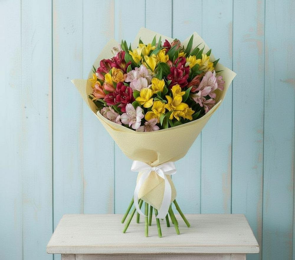 Букет цветов из: Альстромерии в Новописцово