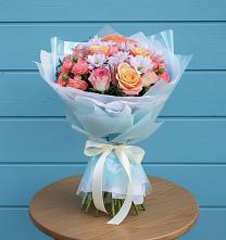 Букет цветов из:  Хризантемы и Розы в Новописцово