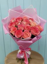Букет 15 Розовых роз Равель в Новописцово