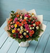 Букет Микс из разноцветных кустовых роз #REPLACE_PRED# Новописцово